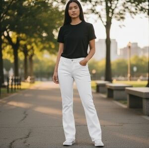 Seven7 White Slim Bootcut Jeans